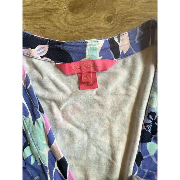 LILLY PULITZER Maliah Tie Waist Jumpsuit In Iris Blue Giraffic Park Size XXSmall - Picture 3 of 6